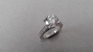 3.05ct diamond set solitaire ring. Brilliant cut diamond, G colour and Si3 clarity. 6 claw setting