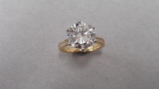 4.13ct diamond set solitaire ring. Brilliant cut diamond, J colour, VVS clarity.6 claw white gold
