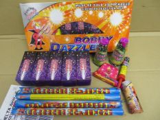 TRADE LOT 40 x 14 PIECE Bobby Dazzler Firework Selection Boxes. Total of 560 Fireworks to include: