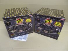 2 x TNT Goliath's Fury 25 Shot Firework Cakes. 4/5 Noise Level. RRP £49.99 each, giving this lot a