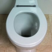 5 x White Wood Toilet Ring/Chrome Hinges