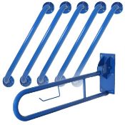 5 x Set of Disabled Toilet Arm Grab Rail Kit, Blue colour