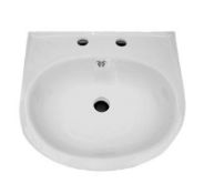 5 x Carnaby Rounded Bowl Wall Mounted Wash Basin 2 Tap Hole. includes Chain Stay Hole