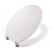5 x White MDF toilet seat & cover with chrome metal hinges