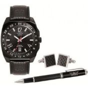 AVIATOR Men's AVX1899G2 Watch With Cufflinks & Pen