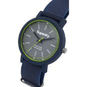 Superdry Men's SYG197U Campus Silicone Nato Blue Watch