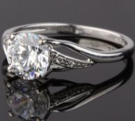 9CT GOLD CUBIC ZIRCONIA SOLITAIRE RING