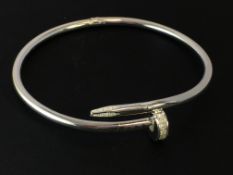 Platinum Plated bracelet with Swaroski Element crystals in Nail Design