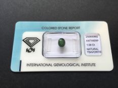 1.08ct Natural Tsavorite (Green Garnet) with IGI Certificate