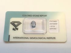 1.37ct Natural Sapphire with IGI Certificate