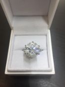 9.02ct diamond solitaire ring set in platinum. F colour, I1 clarity. 6 claw setting. Valued at £