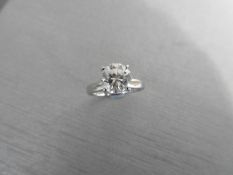 1.25ct diamond solitaire ring with a brilliant cut diamond. G colour and I1 clarity. Set in platinum