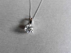 1.04ct diamond solitaire style pendant. Brilliant cut diamond, H colur, I1 clarity set in a platinum