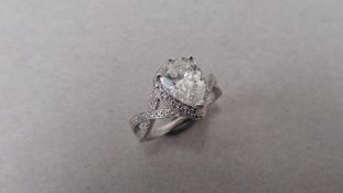 2.03ct pear shaped diamond set solitaire ring. Pear diamond H colour, si2 clarity. Diamond set
