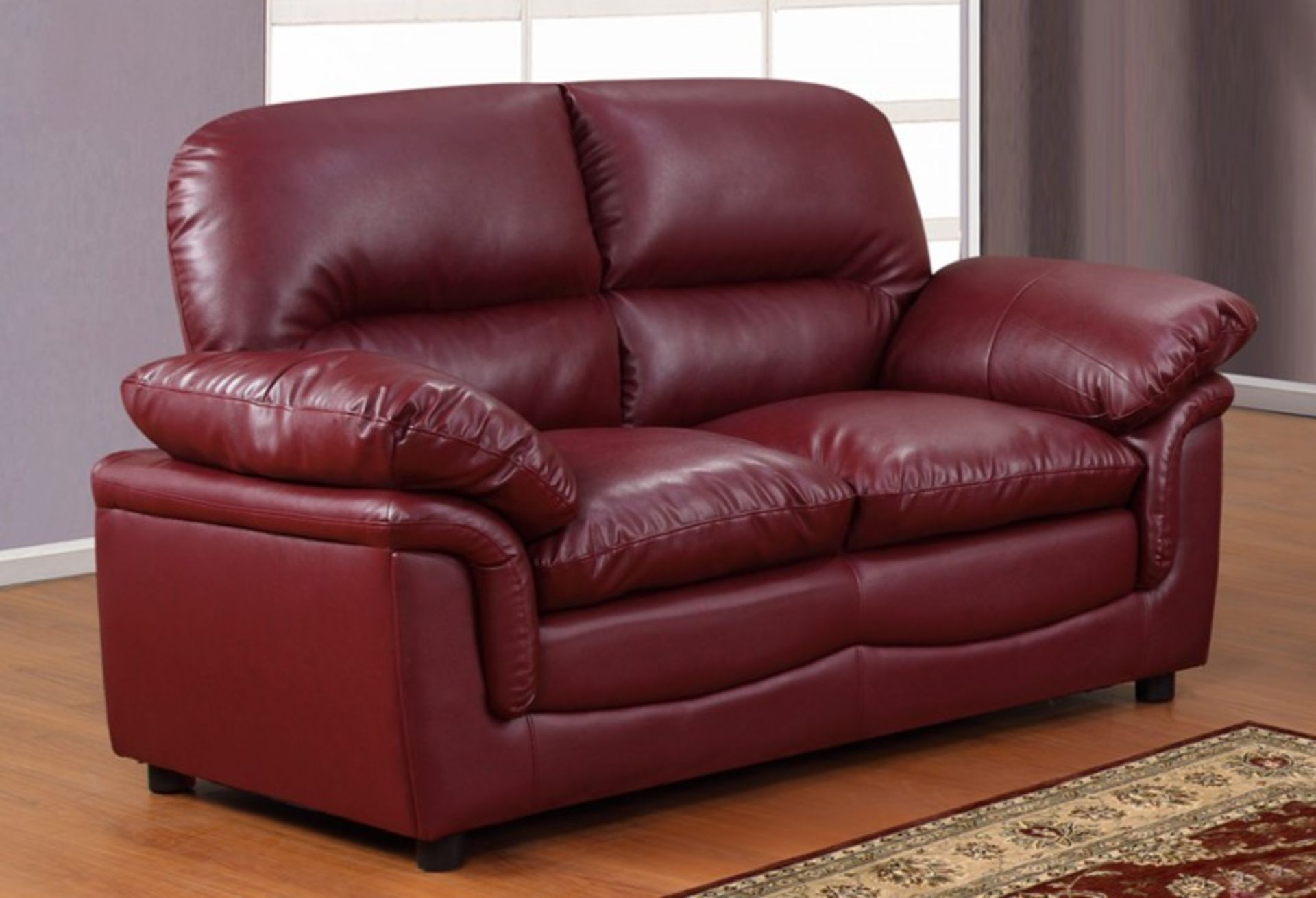 veronica 2 seater sofa in rich burgandy leather plus 2 seater veronica sofa in rich burgandy leather
