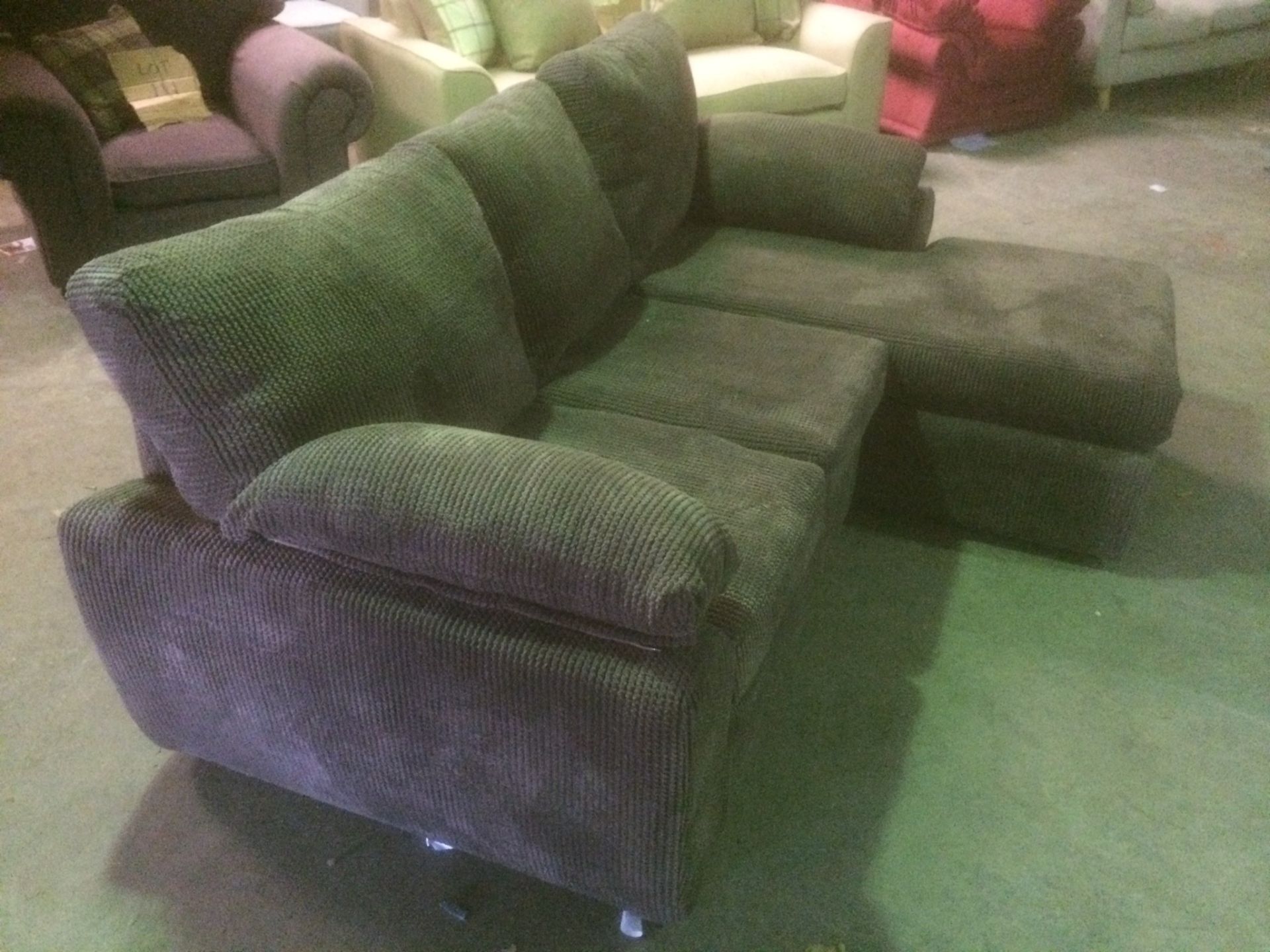 Walker 3 seater corner chaise sofa in charcoal grey corduroy fabric - Image 3 of 3