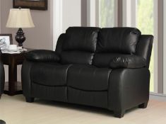 Venice 2 seater black top grade leather electric reclining sofa plus 2