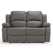 Supreme Valance graphite grey leather 2 seater plus 2 seater reclining sofas