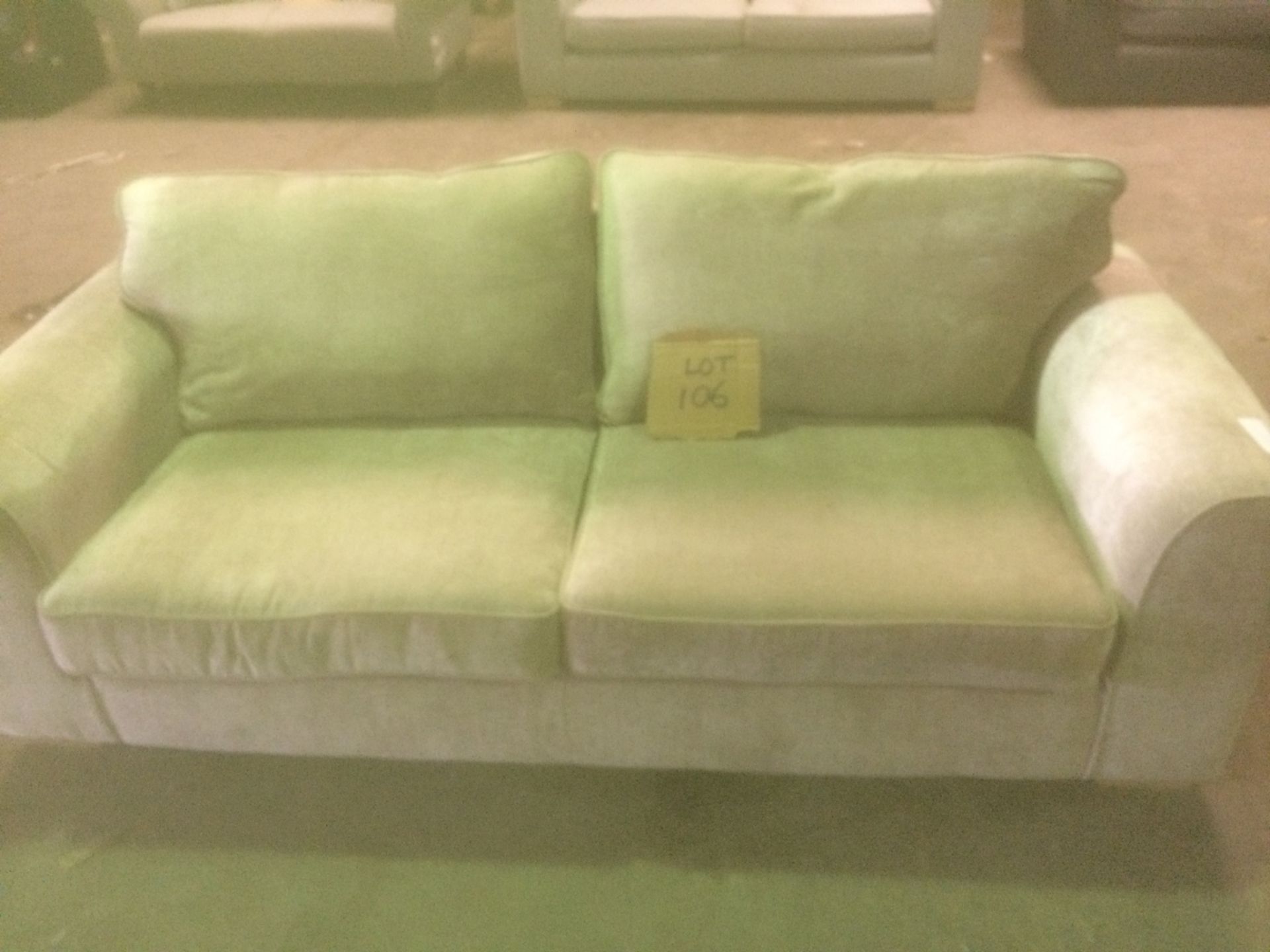 Grovesnor 3 seater sofa in beige chenille fabric with solid foam seats