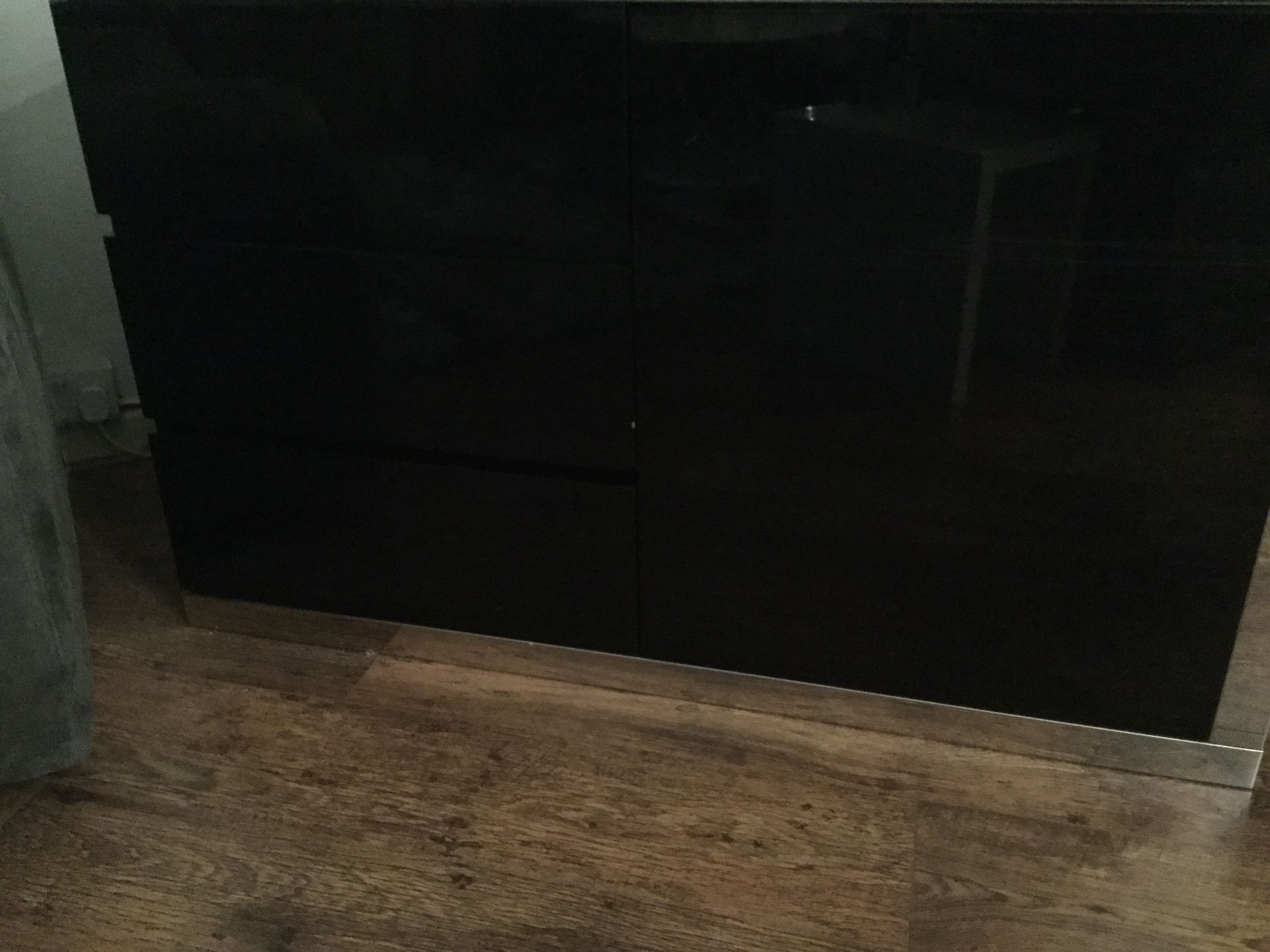 Brand new high gloss black 3 drawer 1 cupboard sideboard - Image 2 of 2