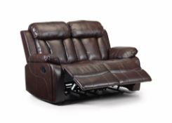Boston expresso 2 seater brown leather air reclining sofa