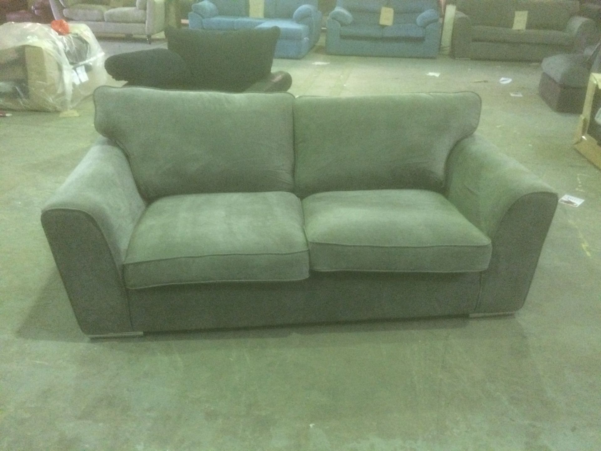 Roberta 3 seater modern design sofa in grey fabric