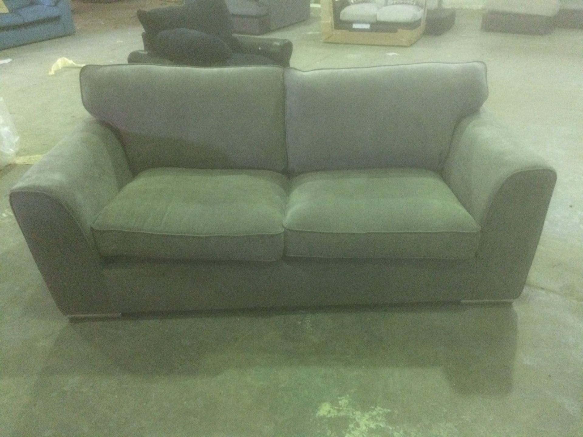 Roberta 3 seater modern design sofa in grey fabric - Image 3 of 3