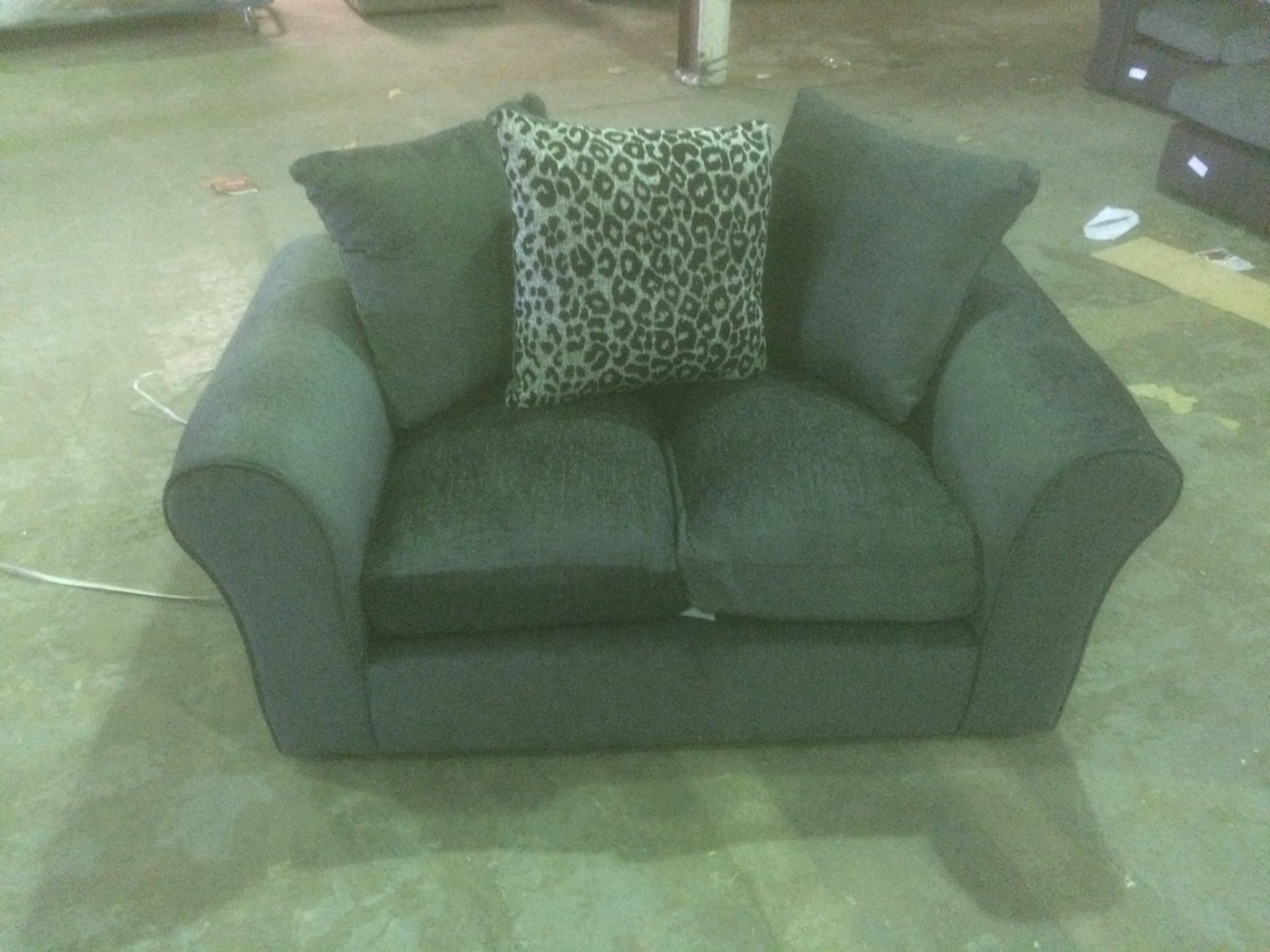 Marshall 2 seater sofa in charcoal grey chenille fabric with scatterback cushions - Image 2 of 2