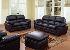 veronica 2 seater sofa in black bonded leather