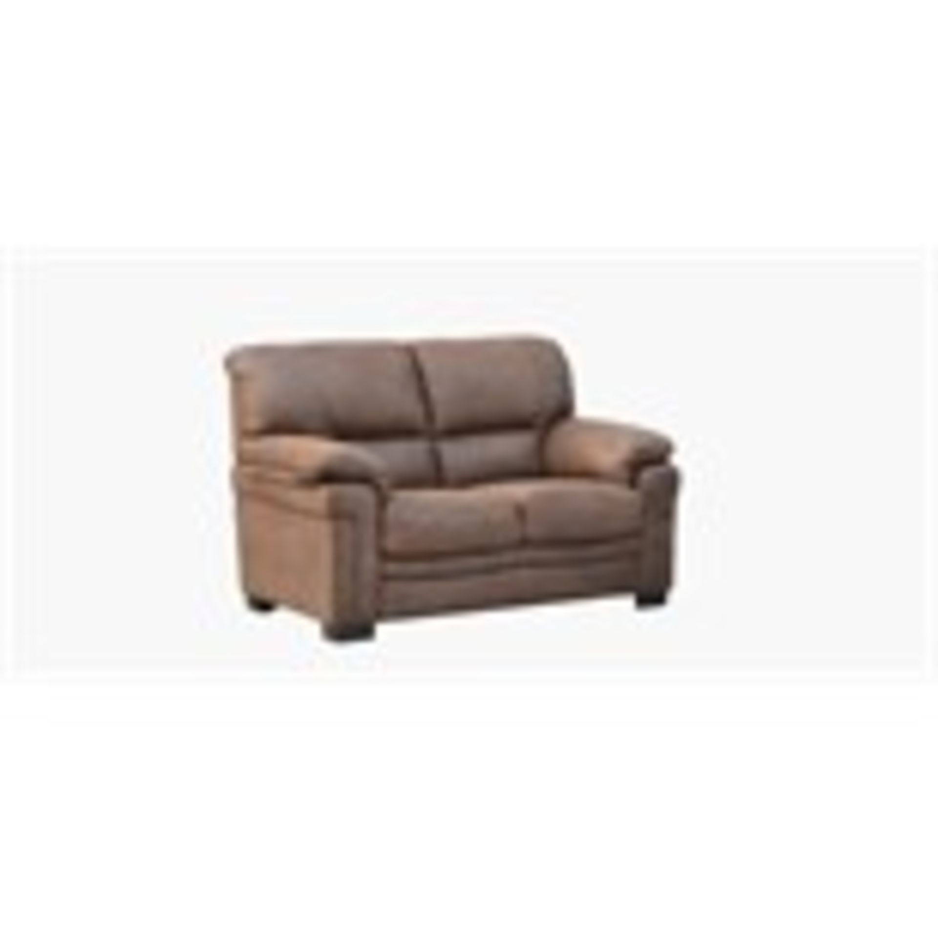 Monza 2 seater sofa in tan suede fabric - Image 2 of 2