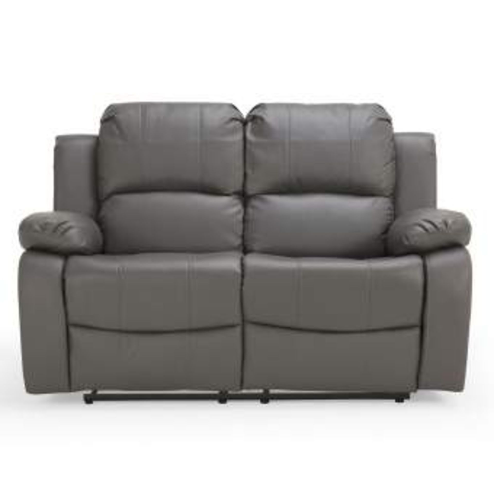 Supreme Valance graphite grey leather 2 seater reclining sofa