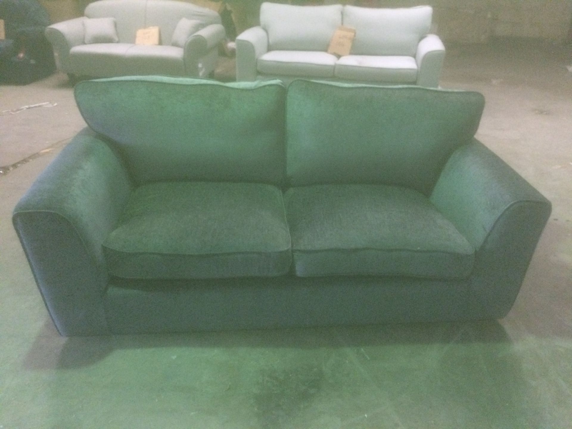 Richmond 3 seater sofa in midnight blue chenille fabric with foam and fibre seats - Image 3 of 3