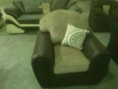 Tokyo single modern design arm chair in brown by son fabric and mink chenille fabric