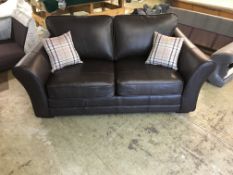 Ripley 3 seater sofa plus 2 seater sofa in rich brown leather plus matching footstool
