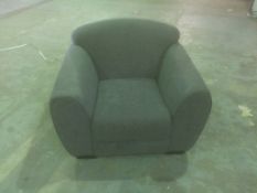 Tokyo single modern design arm chair in grey fabric
