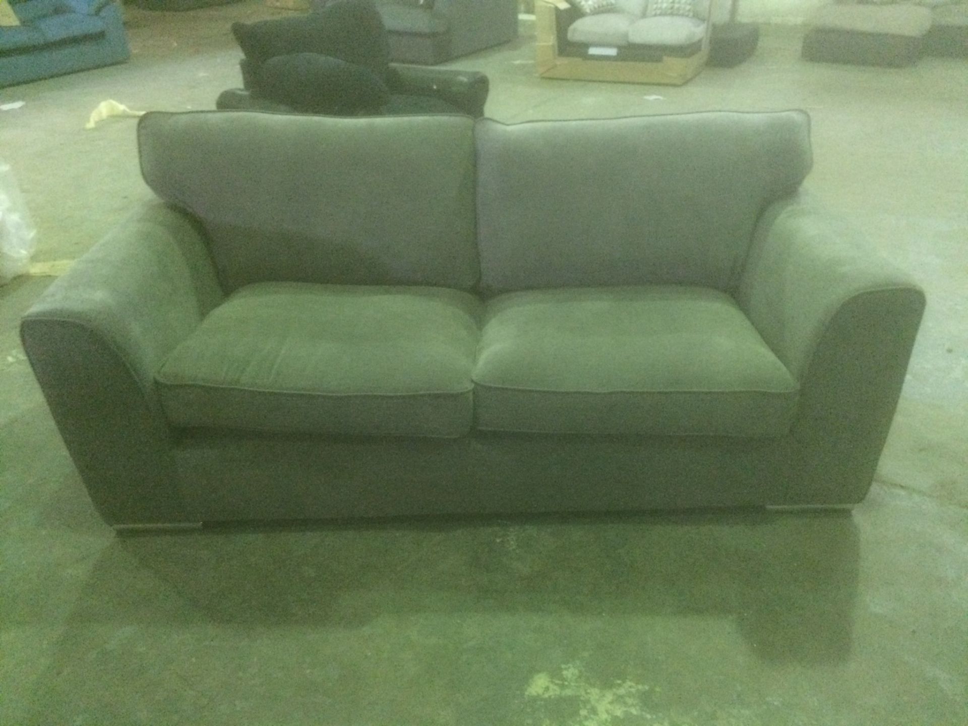 Roberta 3 seater modern design sofa in grey fabric - Image 2 of 3