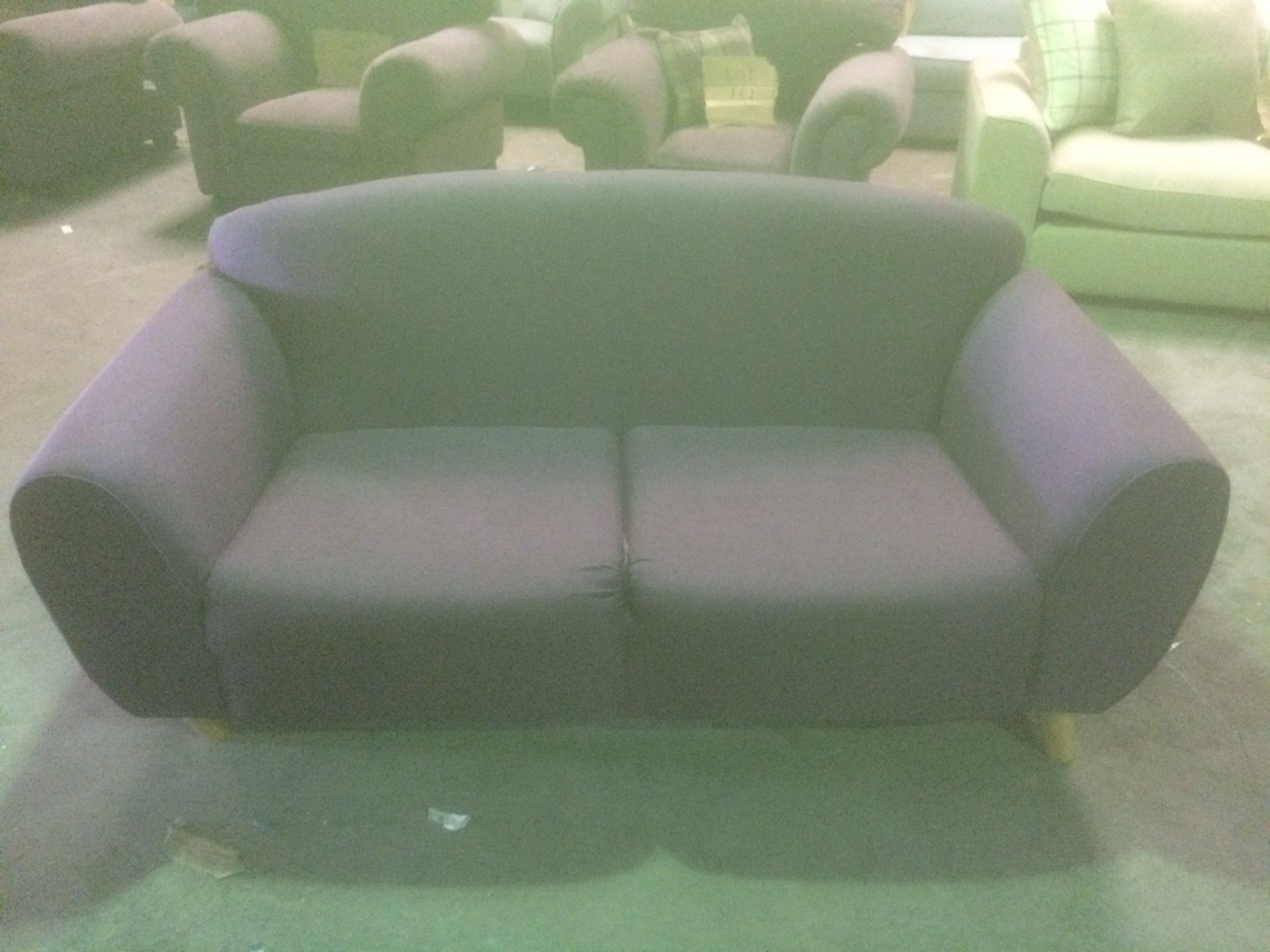 Elton 3 seater plum fabric modern design sofa