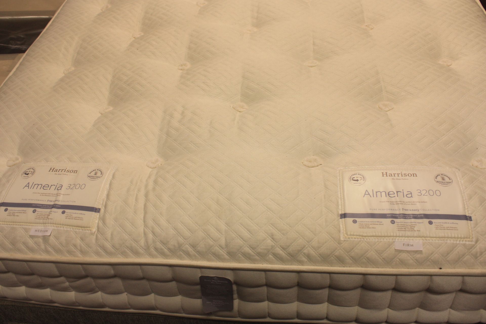 HARRISONS 150CM KING SIZE DIVAN WITH ALMEIRA 3200 MATTRESS DUAL FIRMNESS RRP £1200