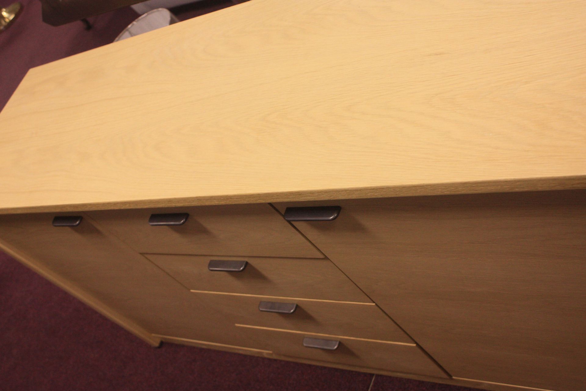 LIGHT OAK FINISH SIDEBOARD SOFT CLOSING WITH 2 DOORS AND 4 DRAWERS RRP £599 - Image 2 of 3