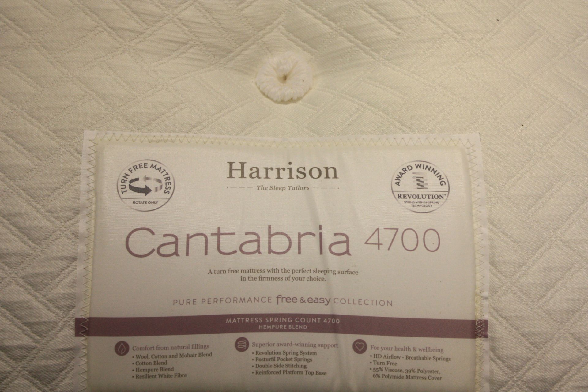 TOP QUALITY COMPLETE 3FT BED WITH HEADBOARD & BASE WITH HARRISONS CANTABRA MATTRESS RRP £1200 - Image 3 of 3