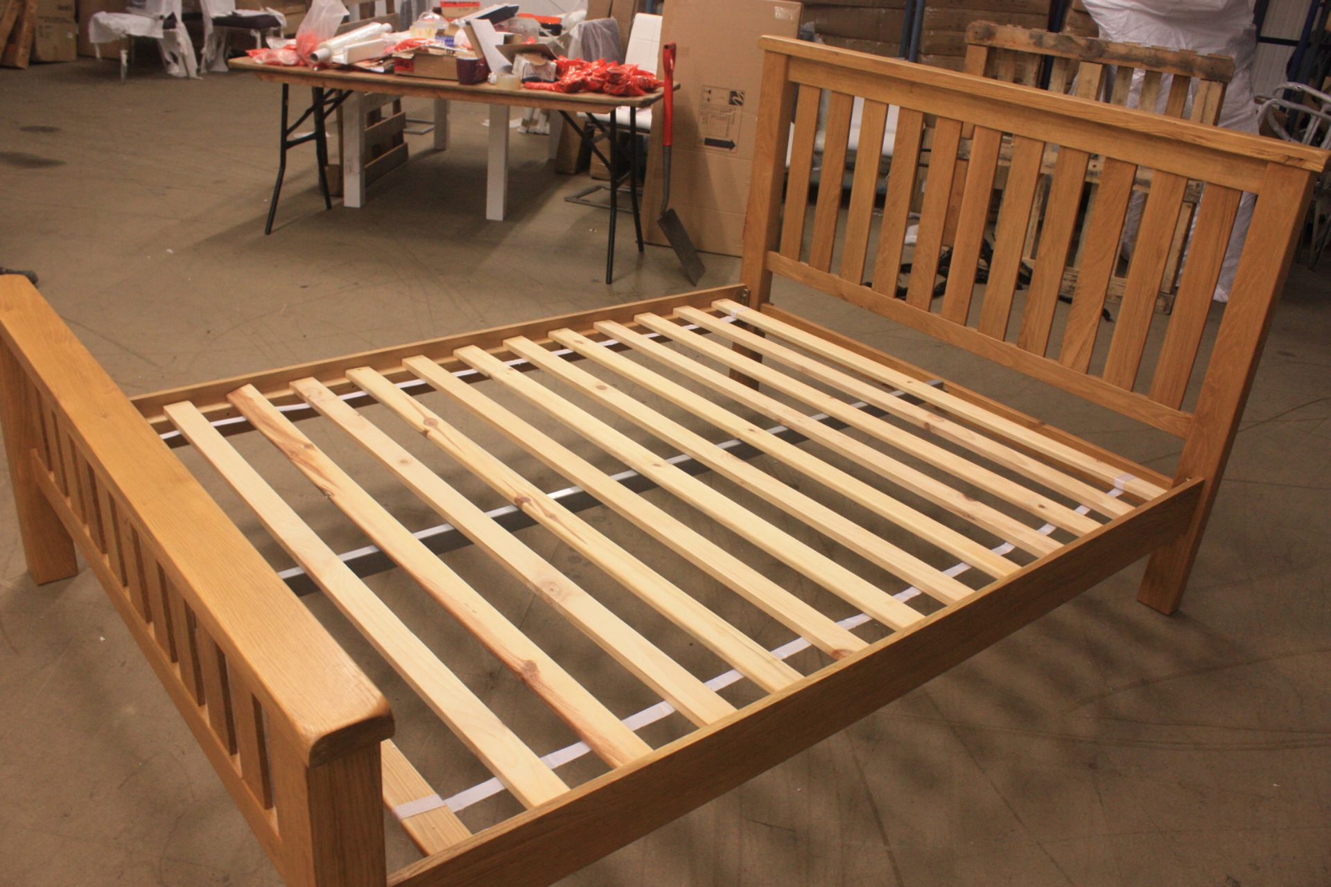 SOLID OAK KINGSIZE BED LONG COMPLETE RRP £699 - Image 3 of 3