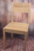 SET OF 4 SOLID WOOD DINING CHAIRS LIGHT OAK FINISH RRP £350