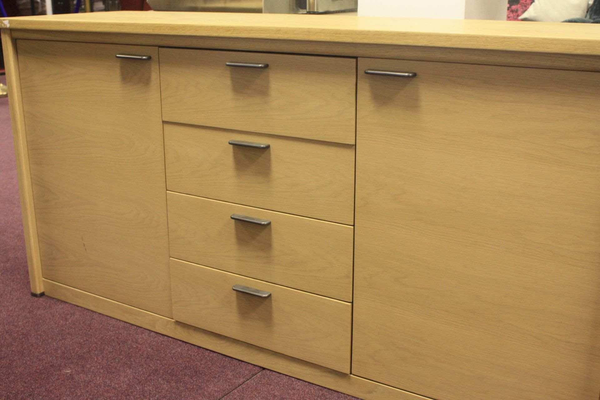 LIGHT OAK FINISH SIDEBOARD SOFT CLOSING WITH 2 DOORS AND 4 DRAWERS RRP £599
