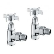 (Y47) 15mm Standard Connection Angled Polished Chrome Radiator Valves Made of solid brass, our