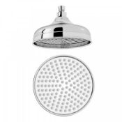 (I324) 205mm Traditional Rain Chrome Plated Solid Brass Shower Head - Finest Range. RRP £71.99.