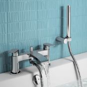 (Y17) Nelas Bath Shower Mixer Tap with Hand Held Shower Head Modern Bathroom Tap : Presenting a