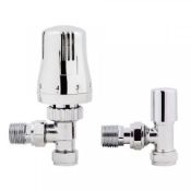 (Y96) 15mm Standard Connection Thermostatic Angled Chrome Radiator Valves Made of solid brass, our