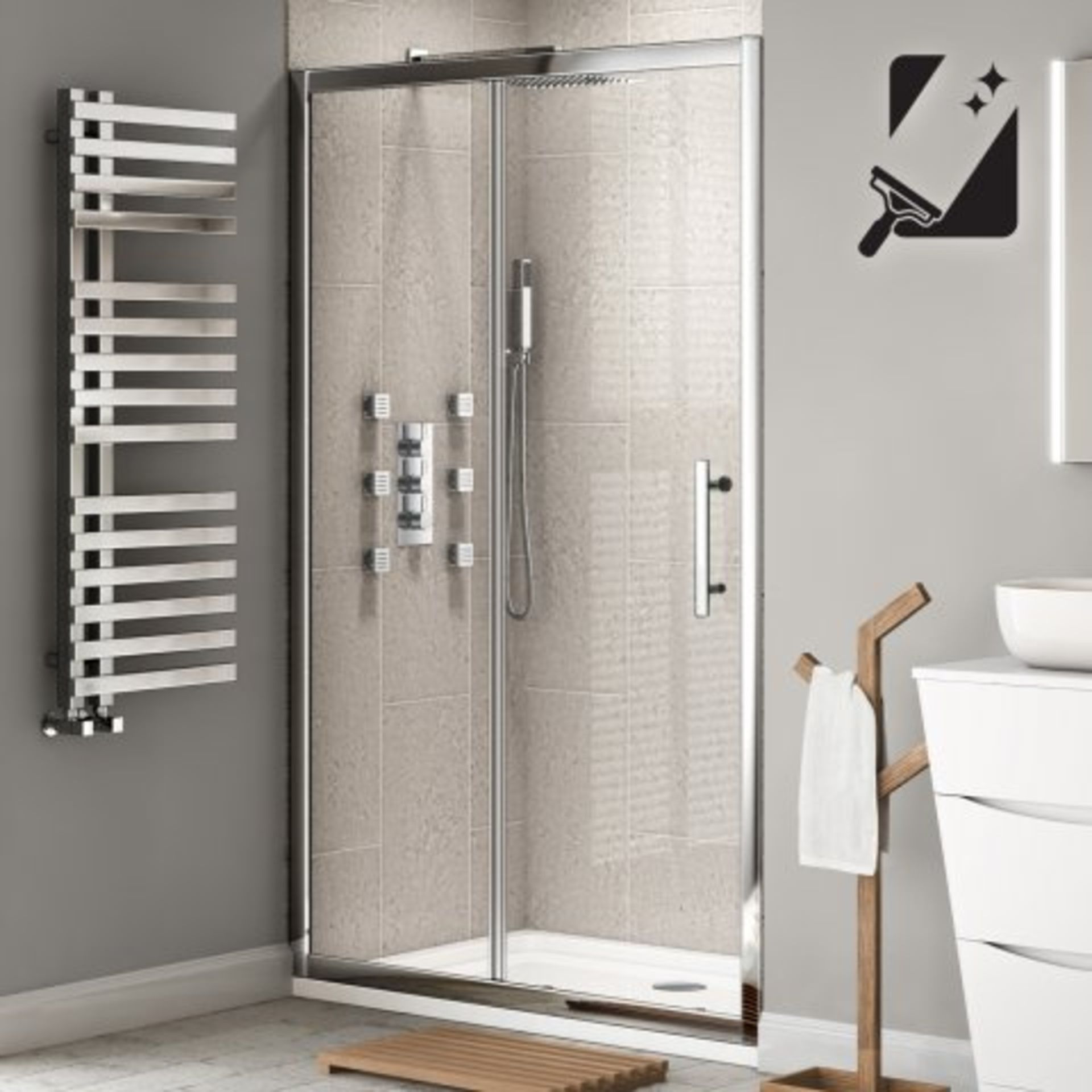 (Y30) 1200mm - 8mm - Premium EasyClean Sliding Shower Door. RRP £360.99. Our Premium 8mm Shower