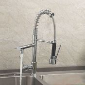 (Y141) Bentley Modern Monobloc Chrome Brass Pull Out Spray Mixer Tap. RRP £349.99. This tap is