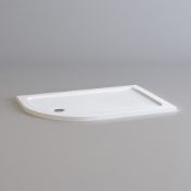 (AA177) 1200x800mm Offset Quadrant Ultraslim Stone Shower Tray - Left. RRP £299.99. Magnificently